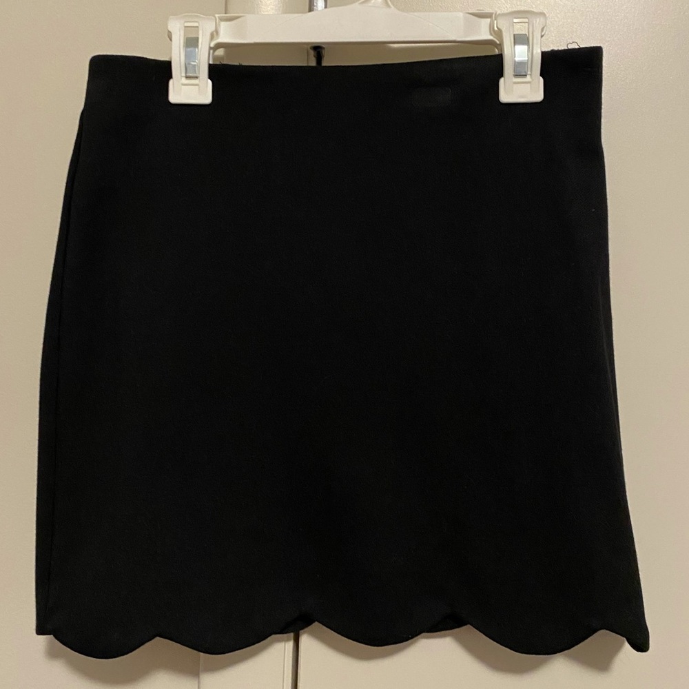 TOPSHOP, black scallop mini skirt